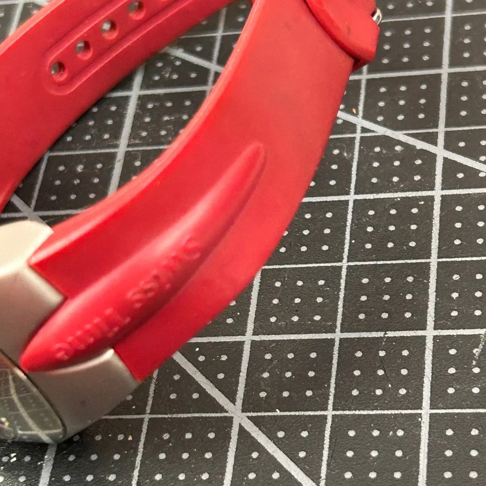 Nike Air Just Do It 1238 Mens Red Dial Quartz Watch Made in USA Red Rubber Strap